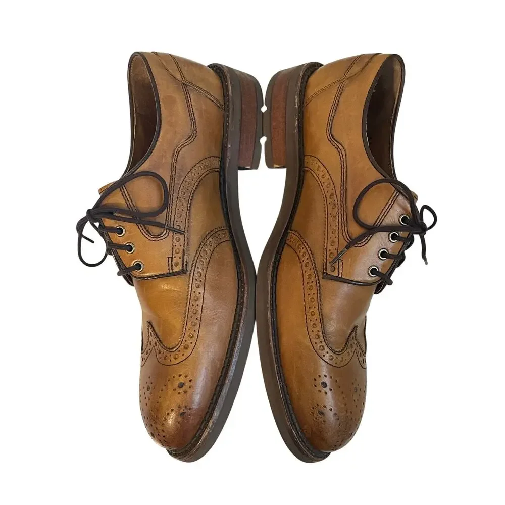 Johnston & Murphy Men’s Tan Brown Wingtip Dress Shoes Size 8.5M